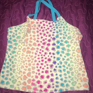 Cute multicolored leapord print bathing suit top